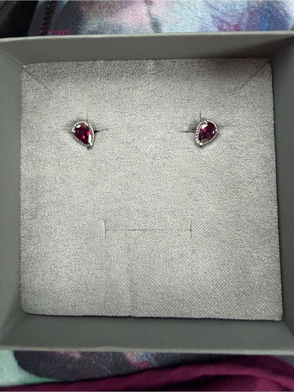 REAL Silver ANGARA Teardrop Studs.  Never worn. originally listed over 300$